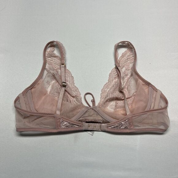 Victoria's Secret Pink Sheer Lace Plunge Bra Women’s 38C - Picture 7 of 11